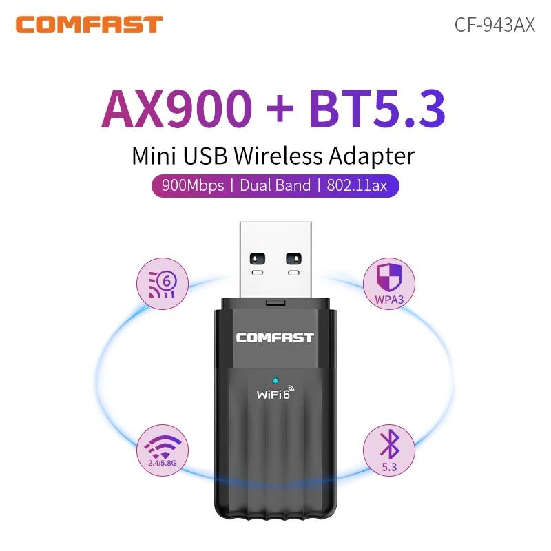 COMFAST AX900  6 , 2.4G  5GHz 900Mbps  , BT5.3  ̺   USB , Win10/11 WPA3 wifi6 